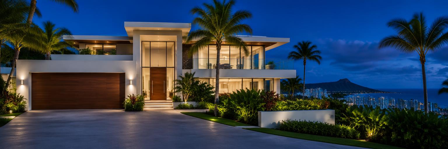 Contemporary investment property at dusk